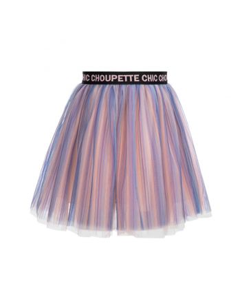 Accordion-pleated skirt, pink/ blue