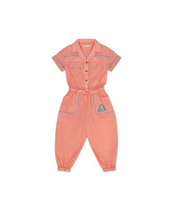 Girls Peach Junie Pocket Detail Jumpsuit