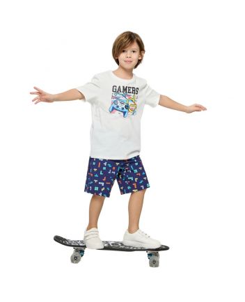 Jersey Set, white navy