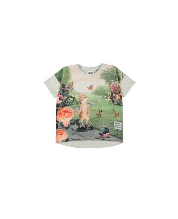 Girls Grey Marl Kitten T-Shirt