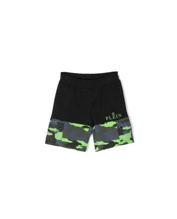 Black Military Print Shorts