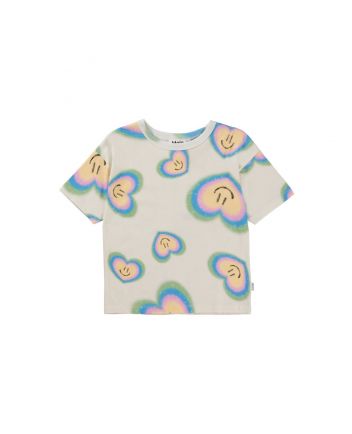 Girls Aura Hearts Print Half Sleeves T-Shirt