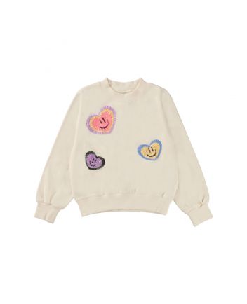 Girls Off White Hearts in Sequins Sweatshirt