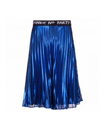 Shiny Blue Pleated Skirt
