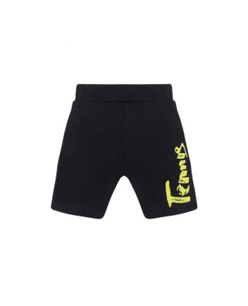 Printed-Knitted-Shorts,Black