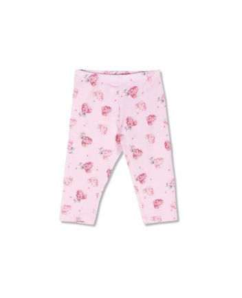 Baby Girls Floral Hearts-Printed Leggings