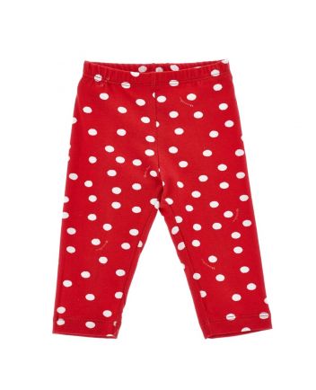 Baby Girls Red Jersey Polka Dot Leggings