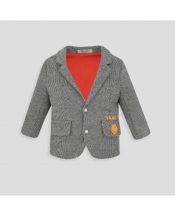 Smart Printed Jacket, checkered/grey