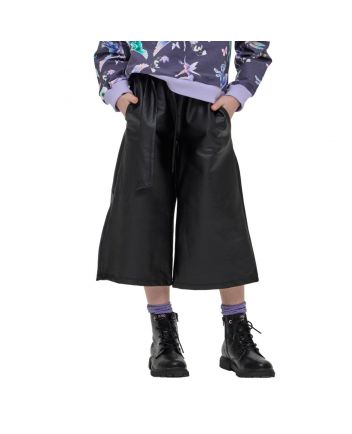 Leather Immitation Culottes, black