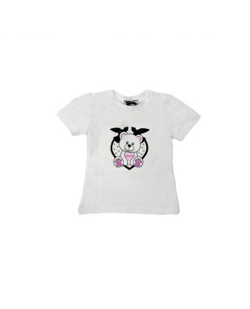 Girl White Cotton T-Shirt