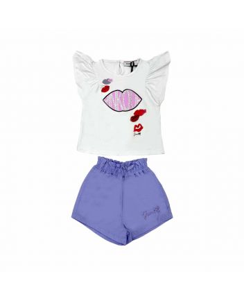 Girl Purple Cotton T-Shirt