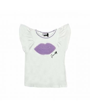 Girl White Cotton T-Shirt