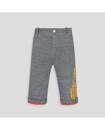 Smart Printed Trousers, checkered/grey