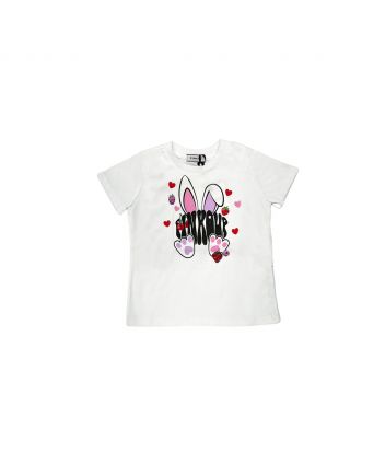 Girl White Cotton T-Shirt
