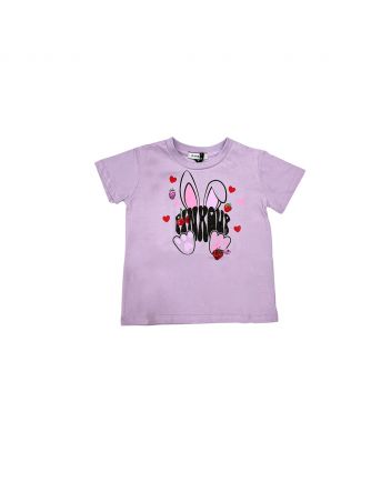 Girl Purple Cotton T-Shirt