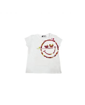 Girl White Cotton T-Shirt
