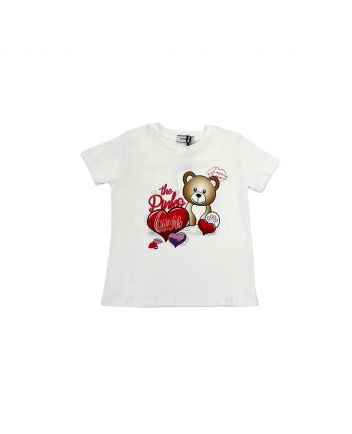 Girl White Cotton T-Shirt