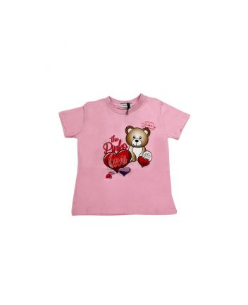 Girl Pink Cotton T-Shirt