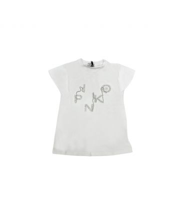 Girl White Cotton T-Shirt