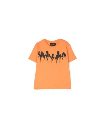 Boys Orange Thunderbolt T-Shirt
