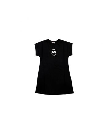 Girl Black Cotton Half Sleeve Dress