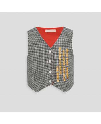 Smart Printed Vest, checkered/grey