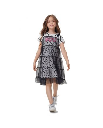 2 in 1 Dress, white/black