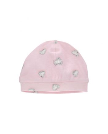 Baby Girls Pink Crystal Print Cotton Hat