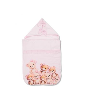 Baby Girls Pink Bear Cotton Nest (75cm)