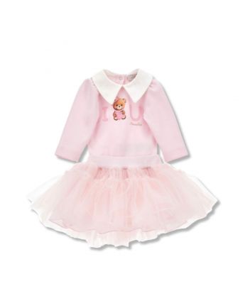 Baby Girls Pink Two-Piece Tulle Skirt Set