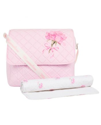 Baby Girls Pink Rose-Print Changing Bag (35cm)