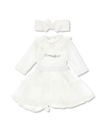 Baby Girls White 3-Pc Cotton Skirt Set