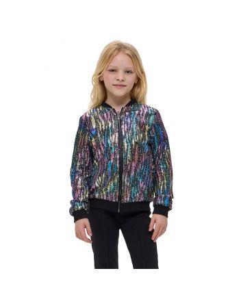 Sequins Bomber Jacket, multicolor