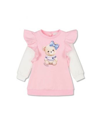 Baby Girls Pink Cotton Sweatshirt Dress