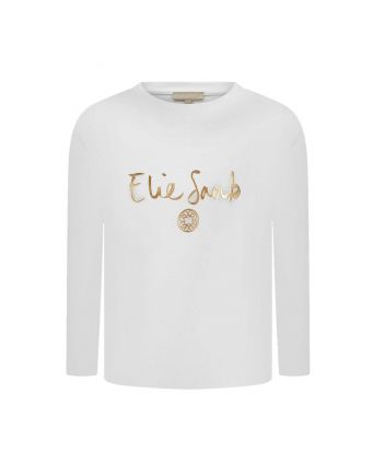 Girls Golden Logo White T-shirt