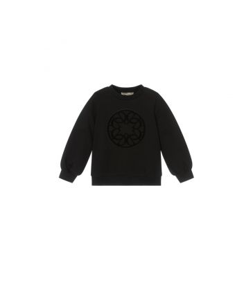 Girls Black Cotton Sweatshirt