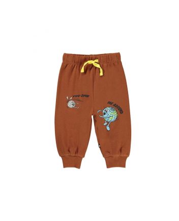 Boys Brown Cotton Joggers