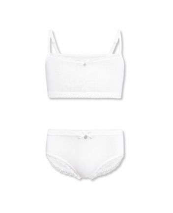 Girl White Solid Innerwear