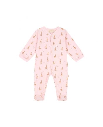 Baby Girls Pink Logo-Print Romper