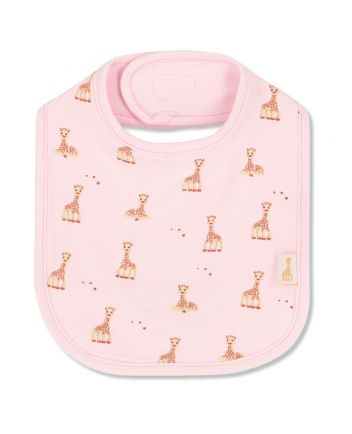 Baby Girls Pink Logo-Print Cotton Bib