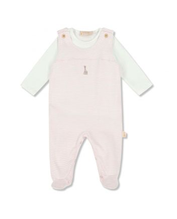 Baby Girls Pink & White Romper
