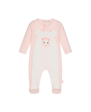 Pink & Ivory Cotton Babygrow