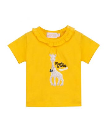 Baby Girls Girafe Logo Print Yellow T-shirt