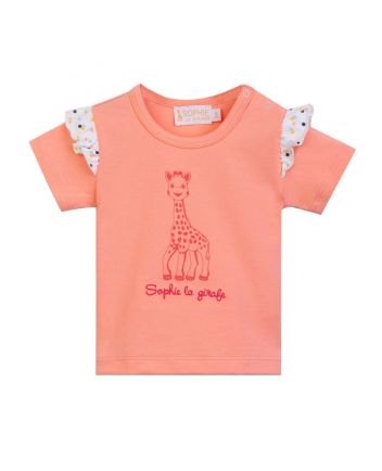 Baby Girl White Frill Logo Pink T-shirt