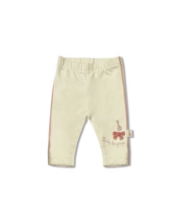 Baby Girls Ivory & Pink Stripe Leggings