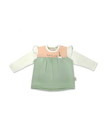Baby Girls Green Embroidered Logo T-Shirt
