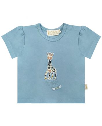 Baby Girls Blue Embroidery Logo T-Shirt