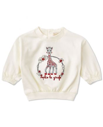 Baby Girls Cream Logo-Print Sweatshirt