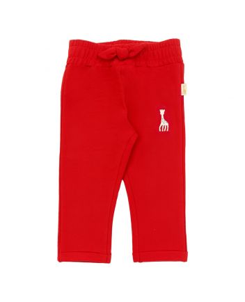 Baby Girls Red Embroidered-Logo Leggings