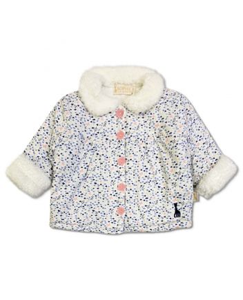 Baby Girls White Floral-Print Jacket